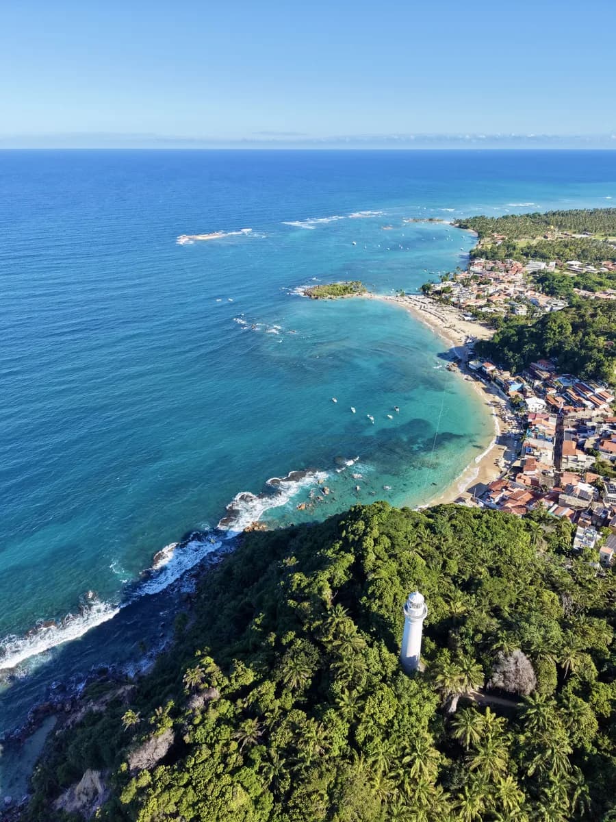Vista aérea panorâmica de Morro de São Paulo, Bahia